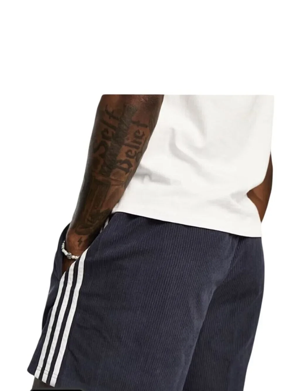 Adidas Originals Navy Corduroy Basketball 3 Stripe Shorts XL Mens Drawstring
